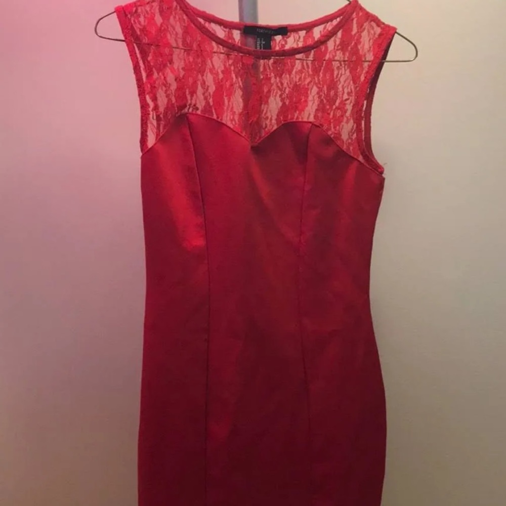 Forever 21 Red Lace Top mini dress